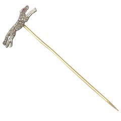 Antique Victorian Ruby and 0.15 Carat Diamond, 18k Yellow Gold Horse Pin Brooch 8