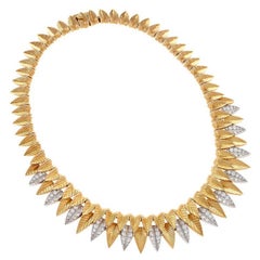 Vintage Cartier Gold and Diamond Leaf Necklace