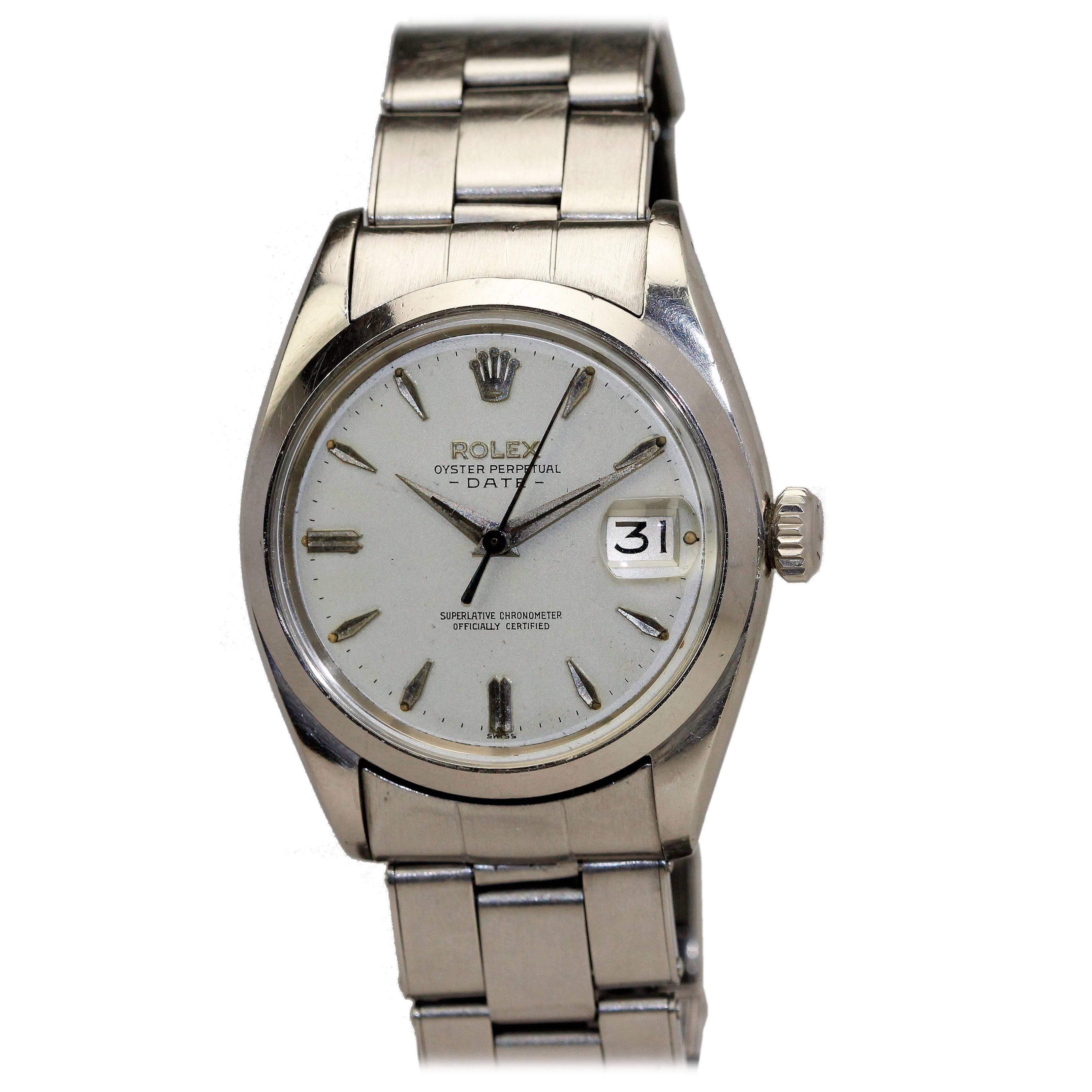 Rolex Stainless Steel Date Oyster Wristwatch Ref 1500  
