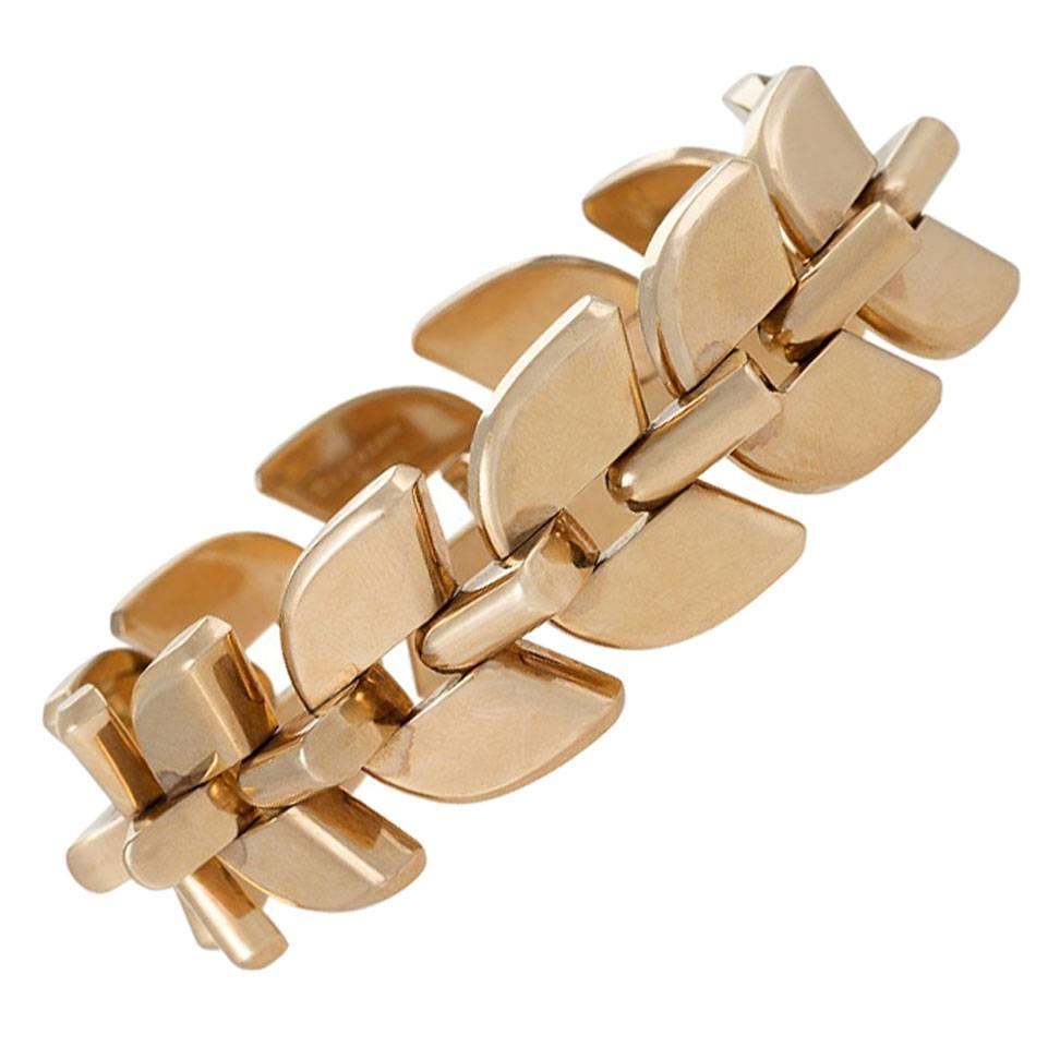 Boucheron Paris 1940s Retro Gold Link "Epis" Bracelet