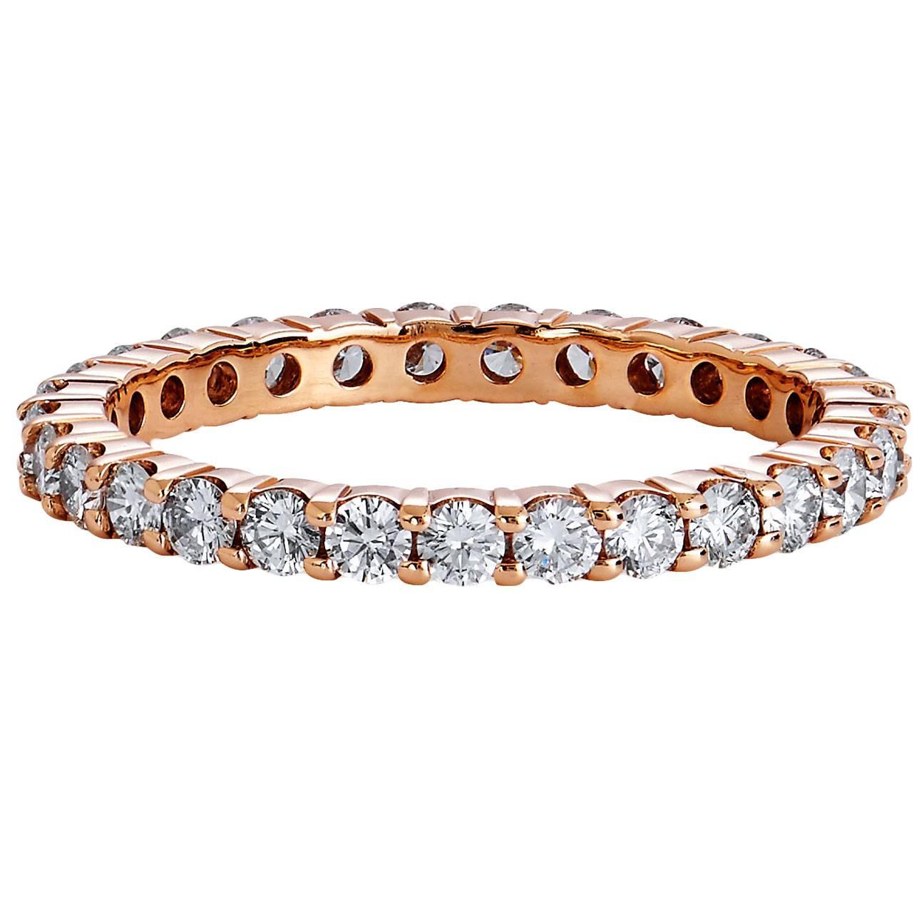 One Carat Diamond Eternity Rose Gold Band 6