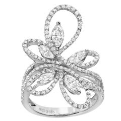 Diamond Flower Pave Gold Ring