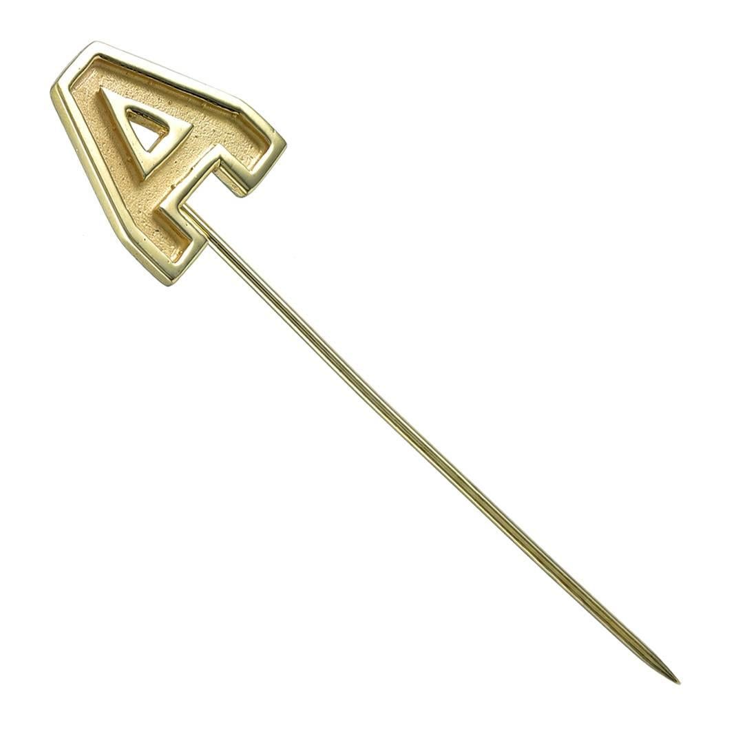 Gold Stickpin with Letter A For Sale