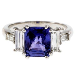 Peter Suchy Violet Natural Sapphire Platinum Engagement Ring 