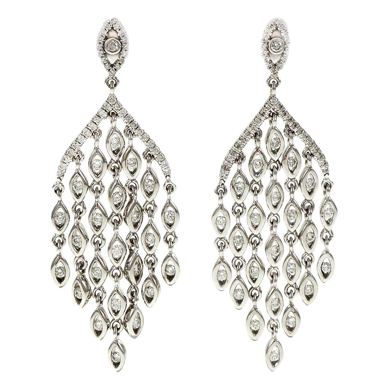 Diamond Chandelier Gold Dangle Earrings