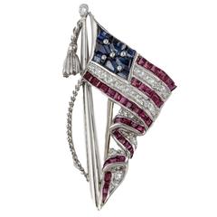 Stars And Stripes Flag Pin By Oscar Heyman 1