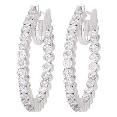 Round Brilliant-Cut Diamond Medium Inside Out Hoop Earrings