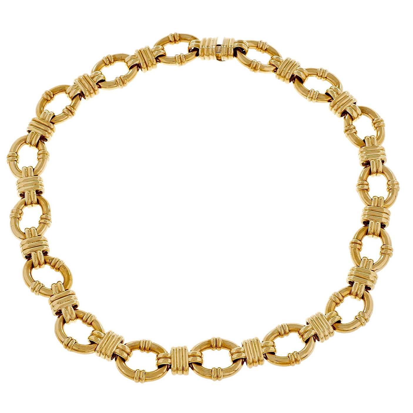 Tiffany & Co Fancy Gold Link Necklace