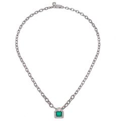 Emerald Missbach Necklace, Emerald, Diamonds and White Gold