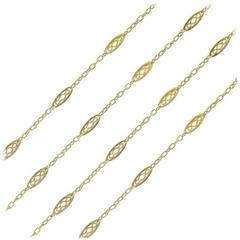 French 1930s Gold Long Necklace 8