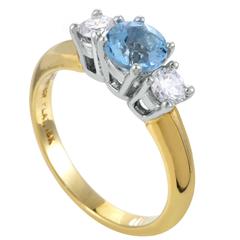 Tiffany & Co. Yellow Gold and Platinum Gemstone Ring