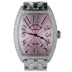 Ladies Franck Muller Curvex 18k White Gold Diamond Watch on Bracelet 7502 QZ D