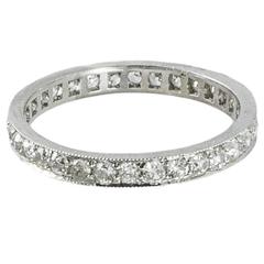 Platinum and Diamond Eternity Band  Size 6.75