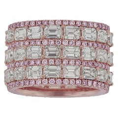 Natural Pink and White Diamond Band
