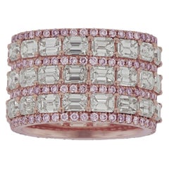 Natural Pink and White Diamond Band 