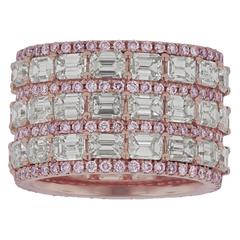 Natural Pink and White Diamond Band 1