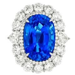 Fine Ceylon Sapphire and Diamond RIng 1