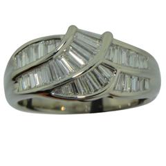 Estate Baguette Diamond and Platinum Ring