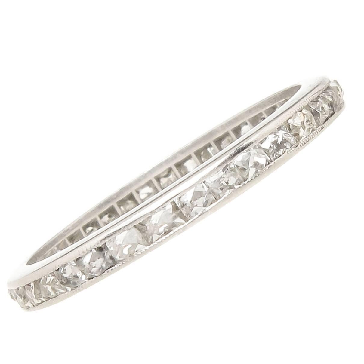 Platinum & French cut Diamond Eternity Band Ring 1920