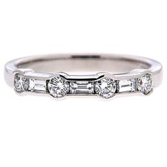 Alternating Channel Set Diamond Ring in Platinum 5