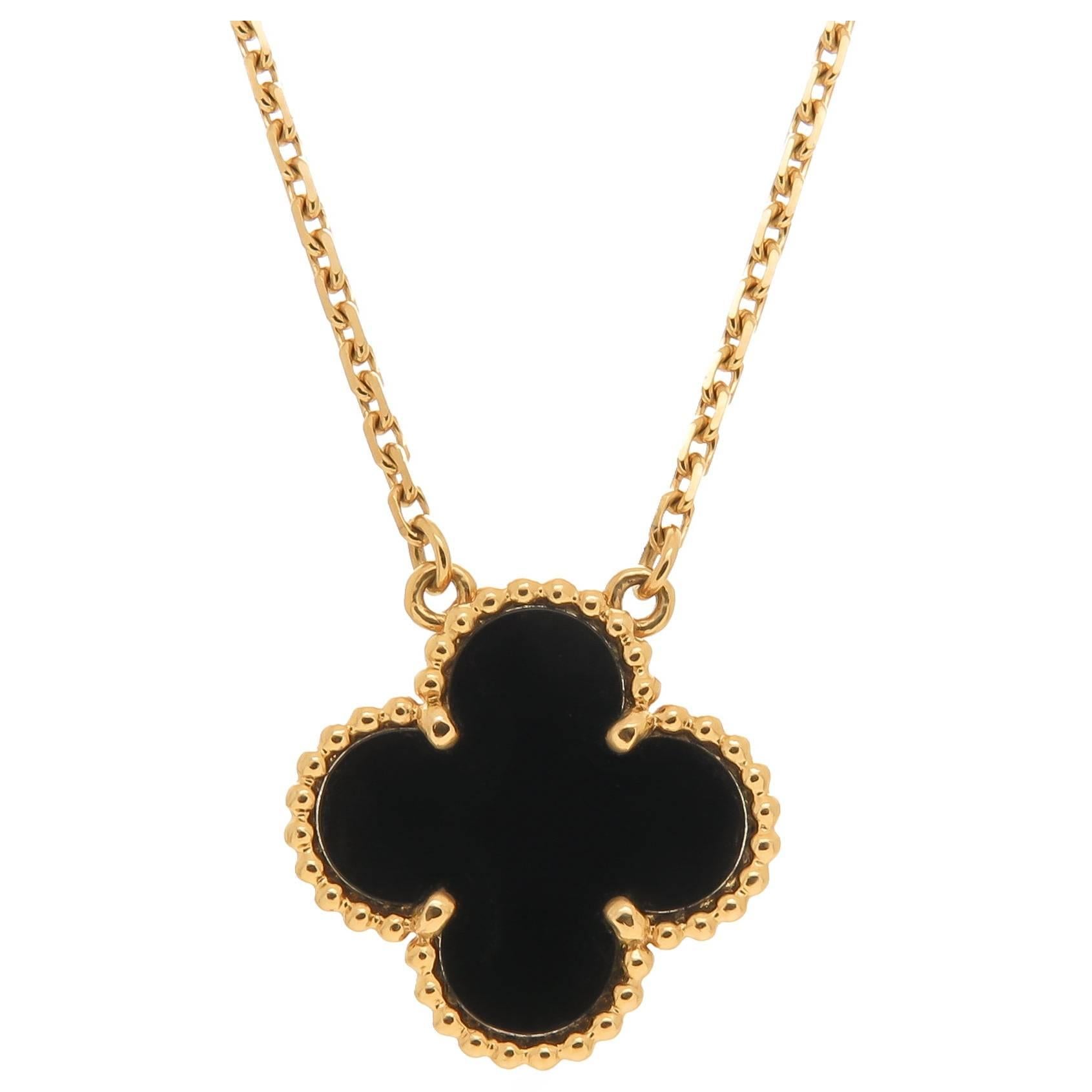 Van Cleef and Arpels Vintage collection Onyx Pendant Necklace