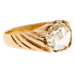 Antique Rosecut Diamond and Yellow Gold Ring 11