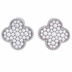 Van Cleef & Arpels Magic Alhambra, Large Size Diamond and White Gold Earrings 1