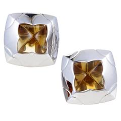 Bulgari Piramide White Gold Citrine Clip-on Earrings 12