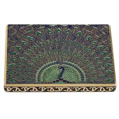 Alfred Langiois French 1930's Art Deco Gold and Enamel Cigarette Case 1