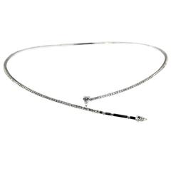 Jona Diamond White Gold Flexible Choker Necklace 8