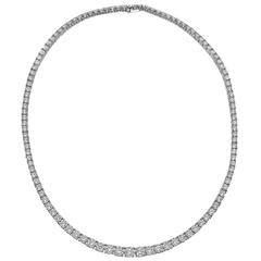 Round Brilliant ​​Diamond Line Necklace 