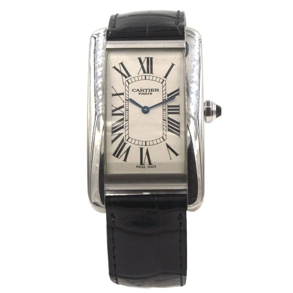 Cartier Platinum Special Edition Tank American Manual Wind Wristwatch