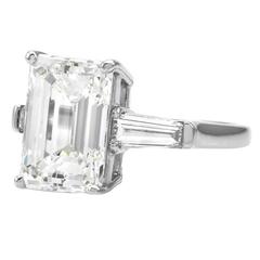 GIA Certified Emerald Cut Diamond Engagement Ring with Diamond Accents 3