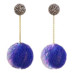 Axel Russmeyer Gold, Glass Bead, and Sequin Earrings 6