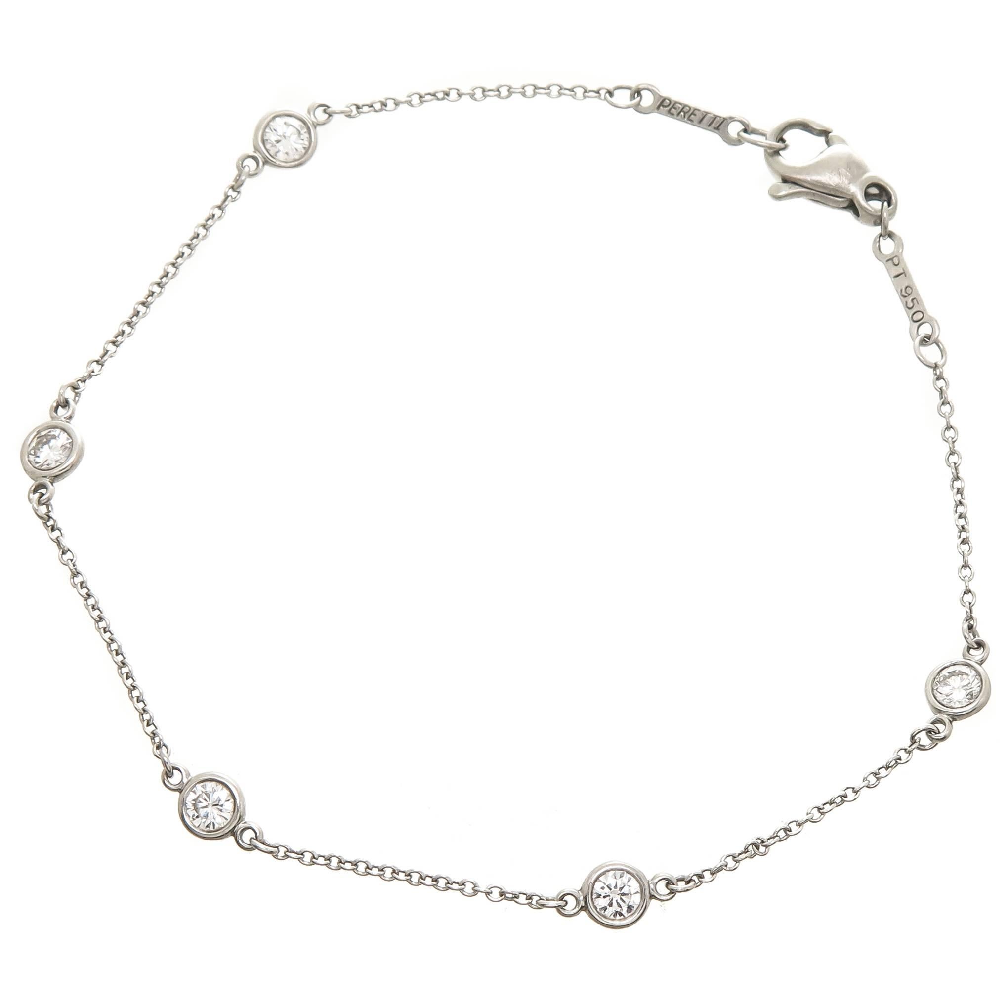 Tiffany Peretti Platinum Diamonds by the Yard Bracelet