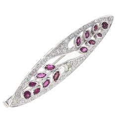 Luise Ruby Diamond White Gold Brooch 5