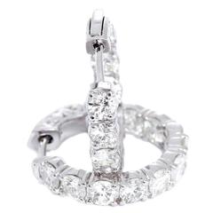 Beautiful White Gold Diamond Inside-Out Hoop Earrings 8