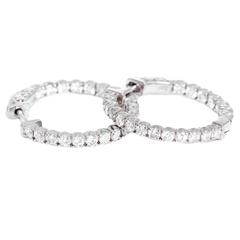 Beautiful White Gold Diamond Inside-Out Hoop Earrings 9