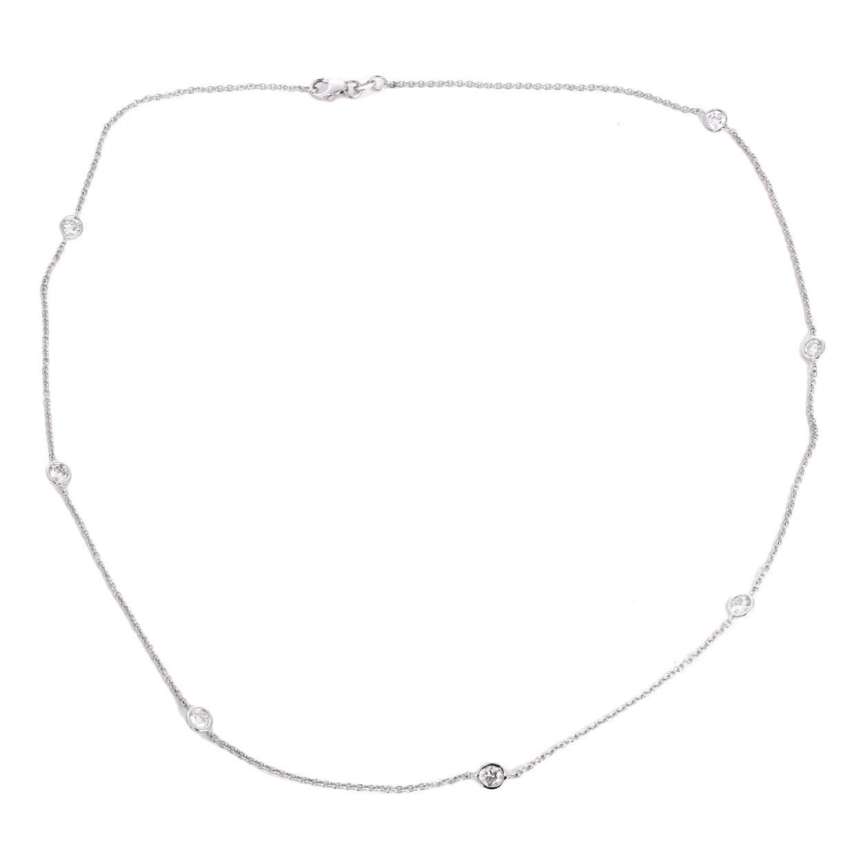 Stunning White Gold 1.69 ct. Diamond by the Yard Necklace