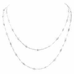Handmade 40″ long Diamond Platinum Chain necklace