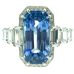10.43 carat Ceylon Sapphire  Diamond Ring