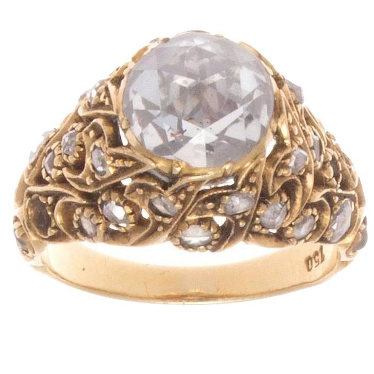 Turkish Rose Cut Diamond Gold Ring at 1stDibs | diamond ring price in turkey,  diamond price in turkey, turkish diamond rings