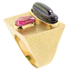 Burle Marx Forma Livre Pink and Green Tourmaline Ring