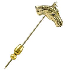 Antique Horse Head Gold Stick Pin
