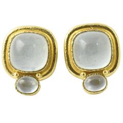 Elizabeth Locke Aquamarine Gold Earclip Earrings 11