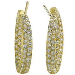3 Carat Diamond in Out Hoop 18 Karat Yellow Gold Earrings
