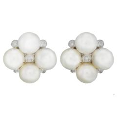 Luise Pearl Diamond Earrings 1