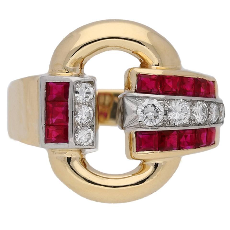 Tiffany and Co ruby cocktail buckle 