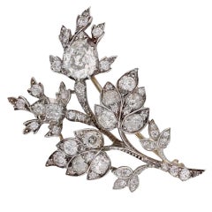 Antique Diamond floral spray brooch, circa 1850. 