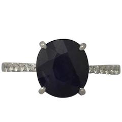2013 Contemporary 5.12 Carat Sapphire and 0.24 Carat Diamond, White Gold Ring 7